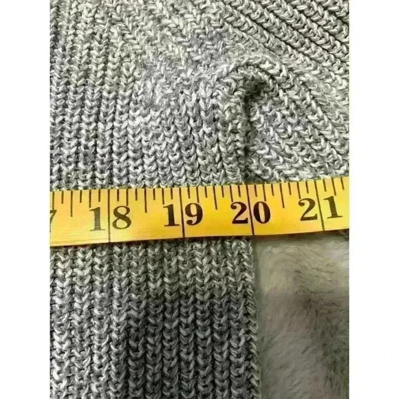 J Crew Mercantile Womens Gray Cotton Chunky Knit V Neck Sweater Size Medium - Picture 4 of 7